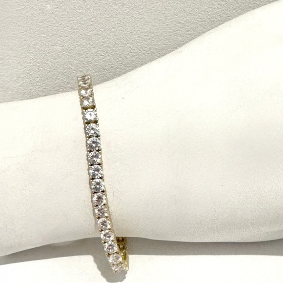 Freida Rothman Midnight Tri-Tone 14K Gold Tennis Bracelet White Zirconia NEW - Picture 9 of 12